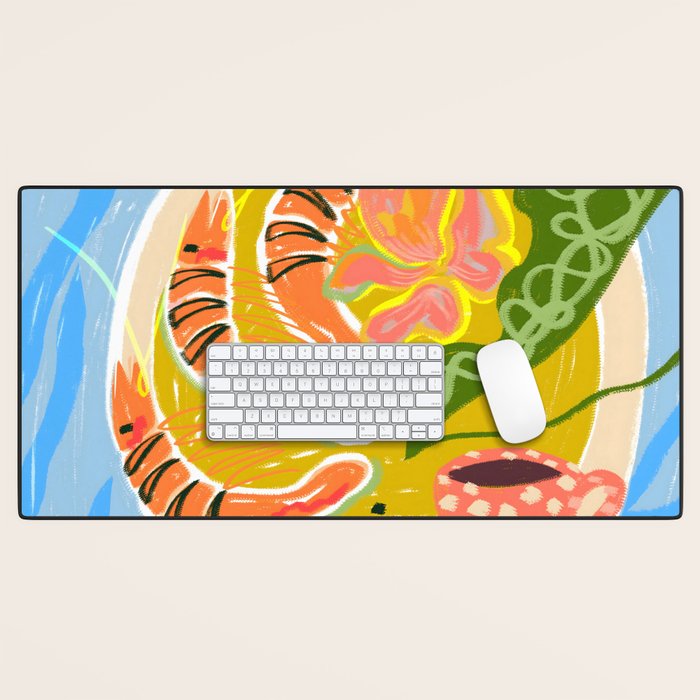 Tiger Shrimp Seafood Platter Desk Mat Gallery Image 1