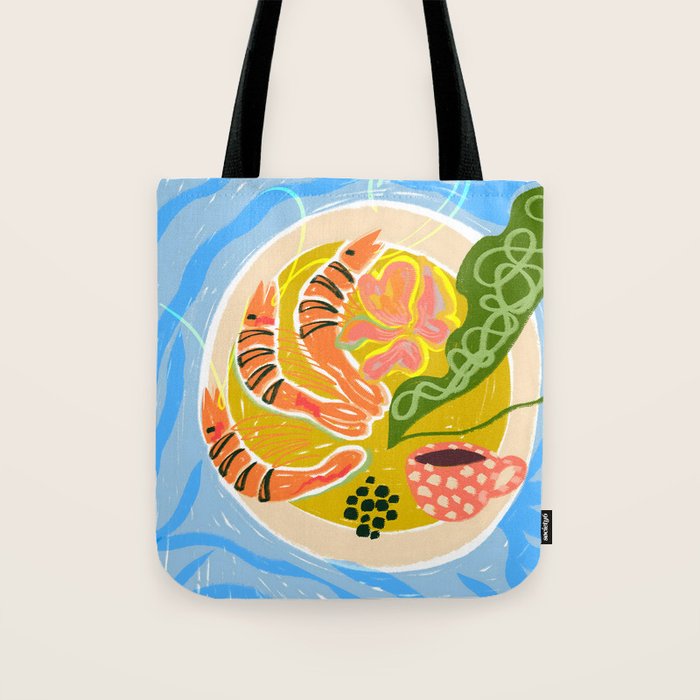 Tiger Shrimp Seafood Platter Tote Bag Gallery Image 1