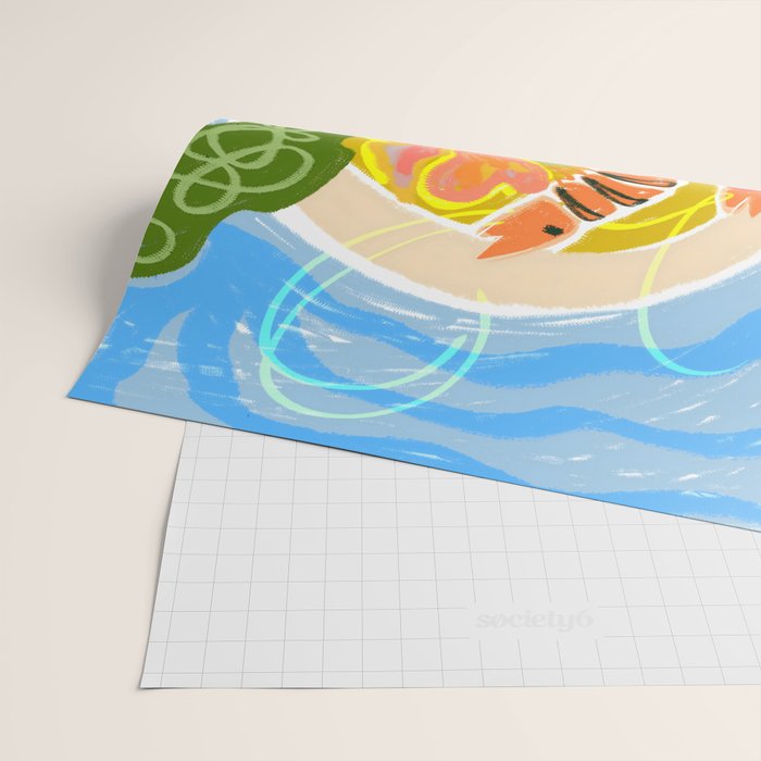Tiger Shrimp Seafood Platter Wrapping Paper Gallery Image 2