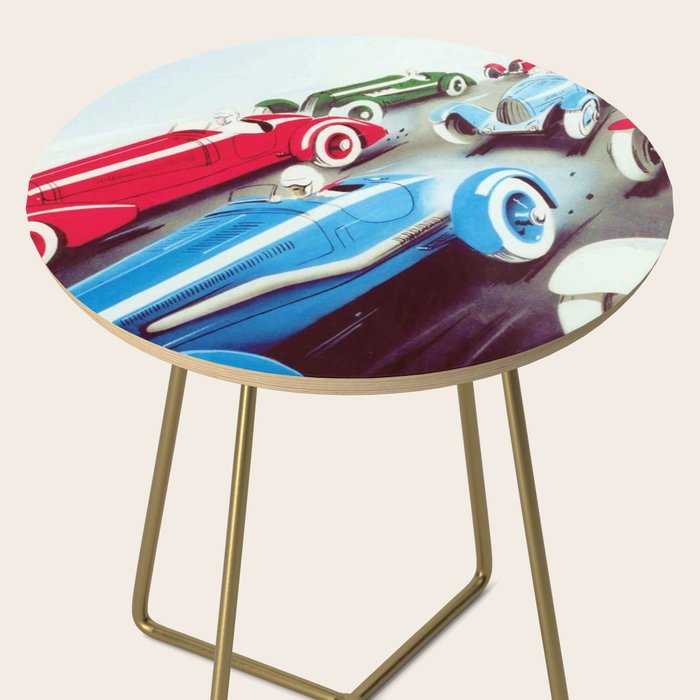 1932 Vintage 24 Hours of Le Mans French Auto Racing Wall Decor Side Table Gallery Image 2