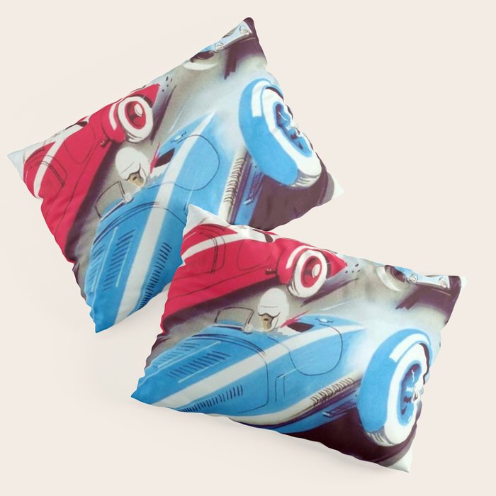1932 Vintage 24 Hours of Le Mans French Auto Racing Wall Decor Pillow Sham Gallery Image 3