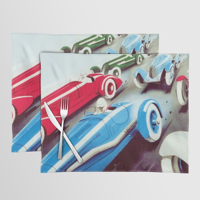 1932 Vintage 24 Hours of Le Mans French Auto Racing Wall Decor Placemat Gallery Image 1