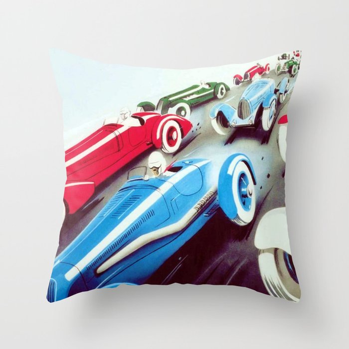 1932 Vintage 24 Hours of Le Mans French Auto Racing Wall Decor Throw Pillow Gallery Image 6