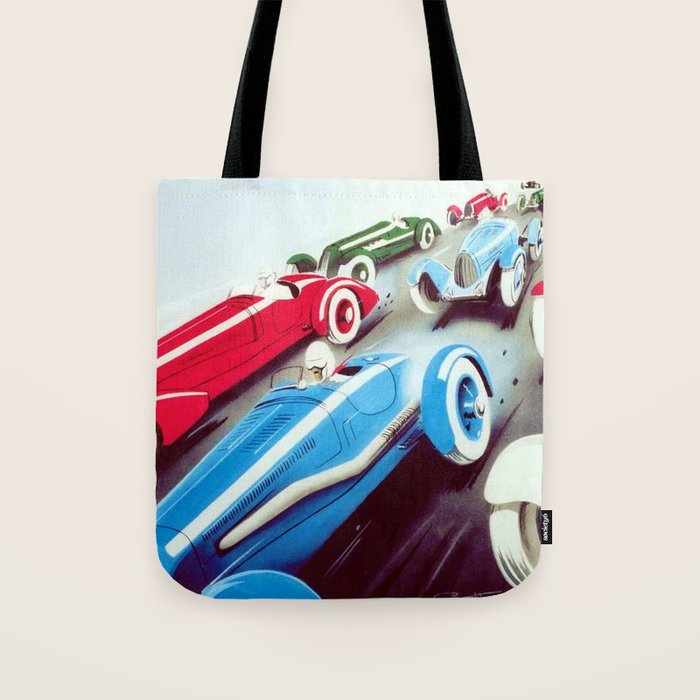 1932 Vintage 24 Hours of Le Mans French Auto Racing Wall Decor Tote Bag Gallery Image 1