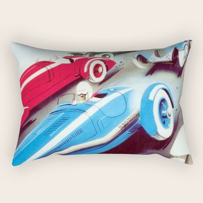 1932 Vintage 24 Hours of Le Mans French Auto Racing Wall Decor Rectangular Pillow Gallery Image 1