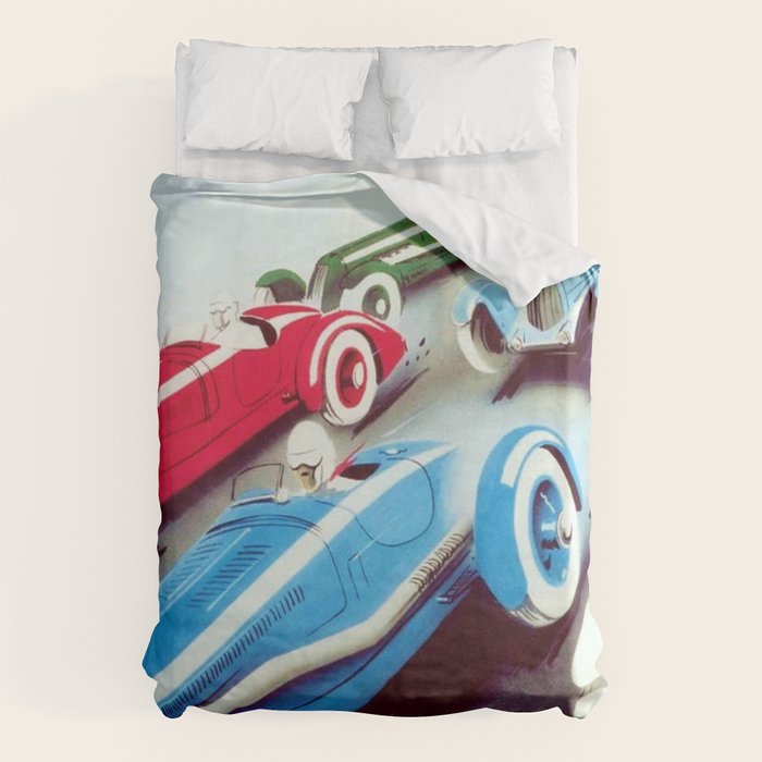 1932 Vintage 24 Hours of Le Mans French Auto Racing Wall Decor Duvet Cover Gallery Image 1