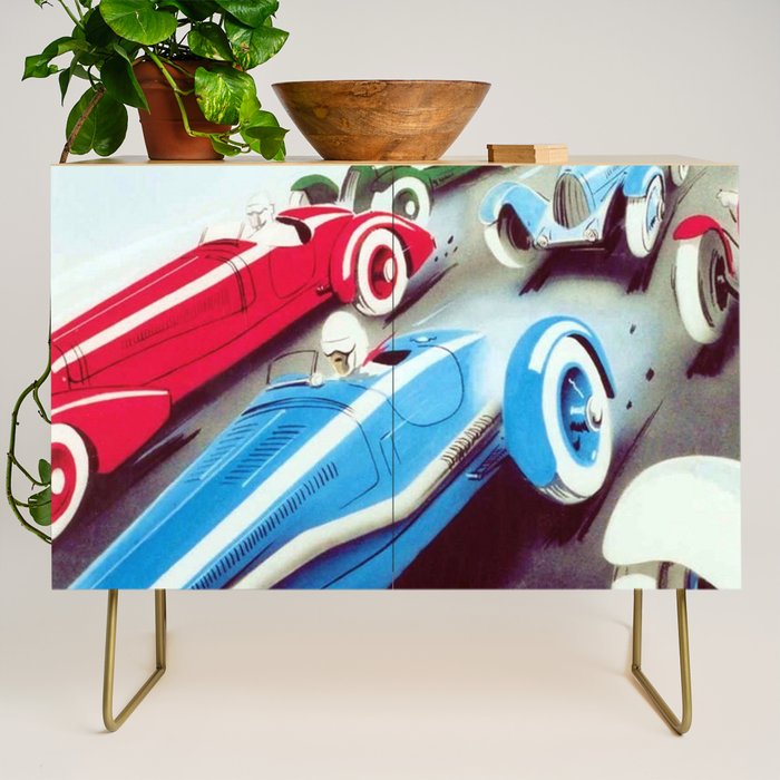 1932 Vintage 24 Hours of Le Mans French Auto Racing Wall Decor Credenza Gallery Image 1