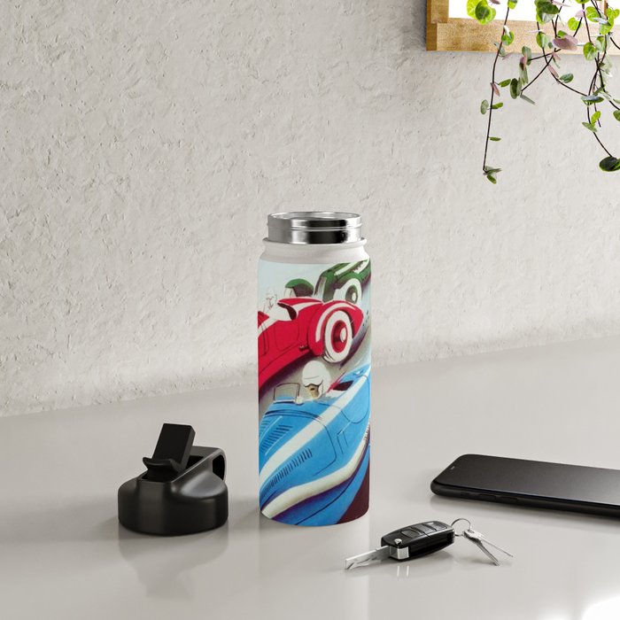 1932 Vintage 24 Hours of Le Mans French Auto Racing Wall Decor Water Bottle Gallery Image 4