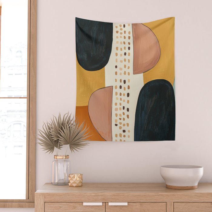 Abstract Shape Study Wall Tapestry Gallery Image 2