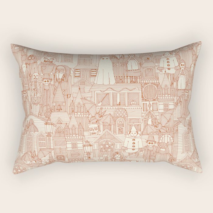 vintage halloween rust ivory Rectangular Pillow Gallery Image 2