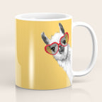 Fashion Hipster Llama with Glasses Coffee Mug Gallery Image 1
