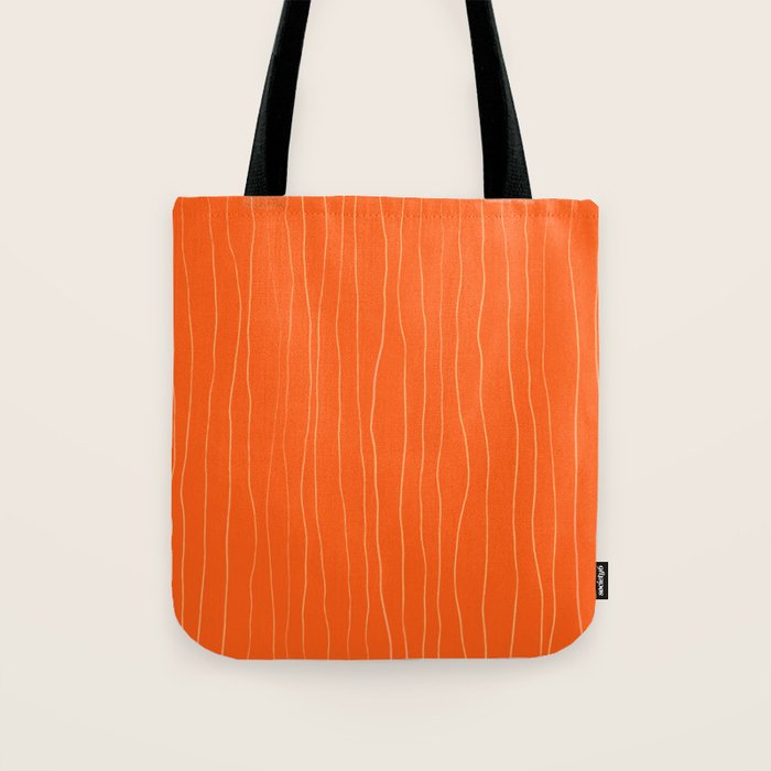 Organic Stripes Minimalist Modern Orange Pattern Tote Bag Gallery Image 1