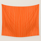 Organic Stripes Minimalist Modern Orange Pattern Wall Tapestry Gallery Image 4
