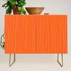 Organic Stripes Minimalist Modern Orange Pattern Credenza Gallery Image 1
