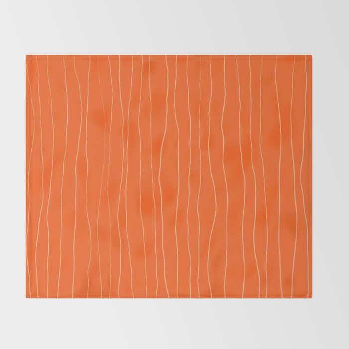 Organic Stripes Minimalist Modern Orange Pattern Throw Blanket Gallery Image 2