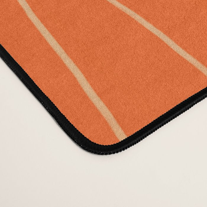 Organic Stripes Minimalist Modern Orange Pattern Desk Mat Gallery Image 4