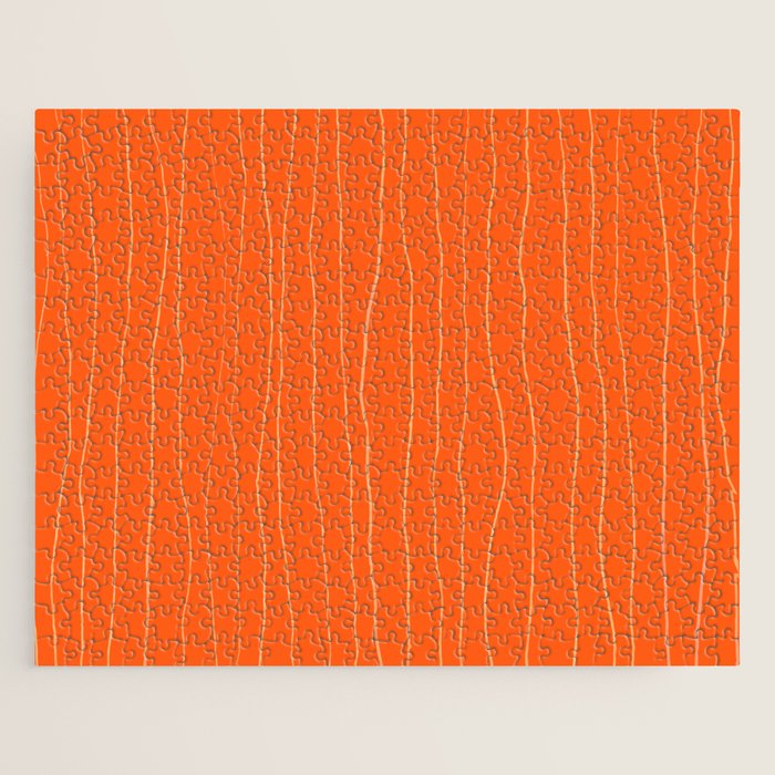 Organic Stripes Minimalist Modern Orange Pattern Jigsaw Puzzle Gallery Image 1