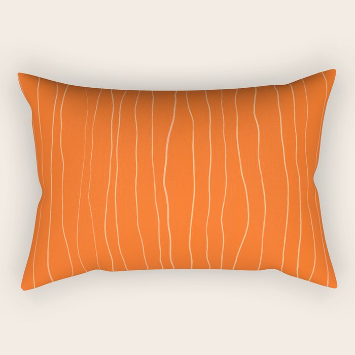 Organic Stripes Minimalist Modern Orange Pattern Rectangular Pillow Gallery Image 2