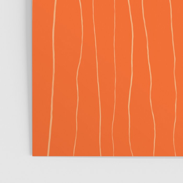 Organic Stripes Minimalist Modern Orange Pattern Poster Gallery Image 3