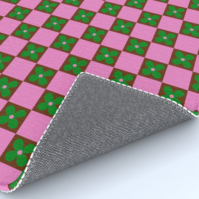 Billie - Floral Checker Rug Gallery Image 4