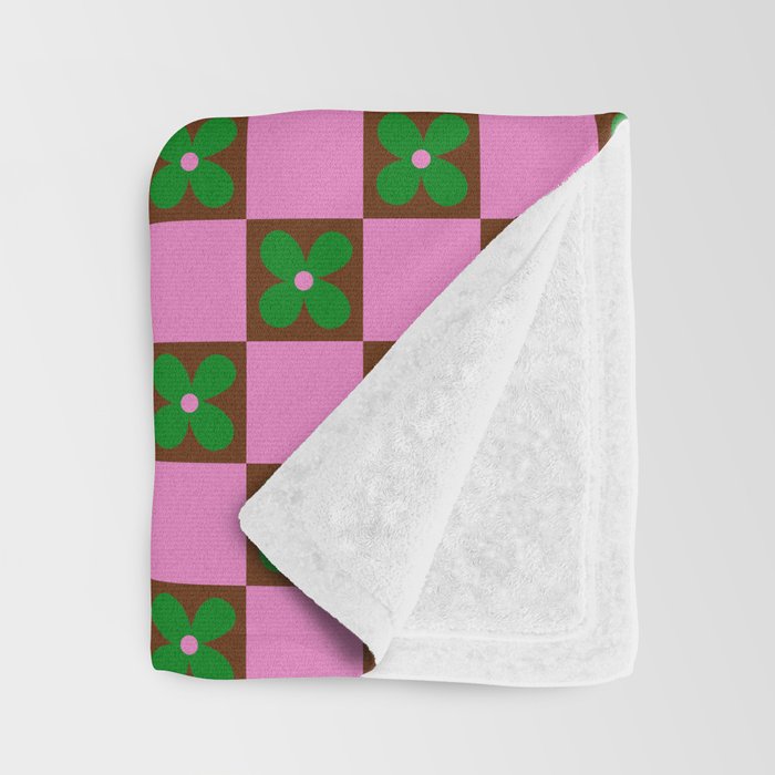 Billie - Floral Checker Throw Blanket Gallery Image 3