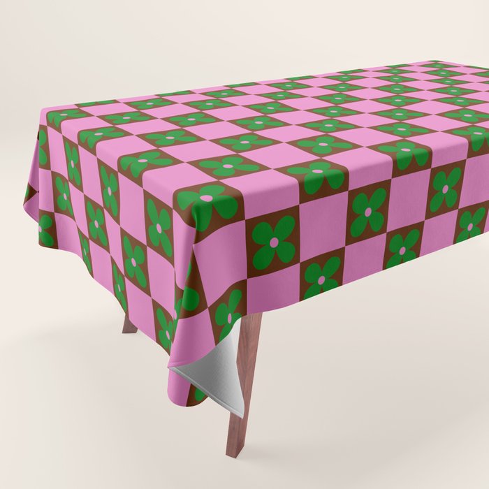 Billie - Floral Checker Tablecloth Gallery Image 1