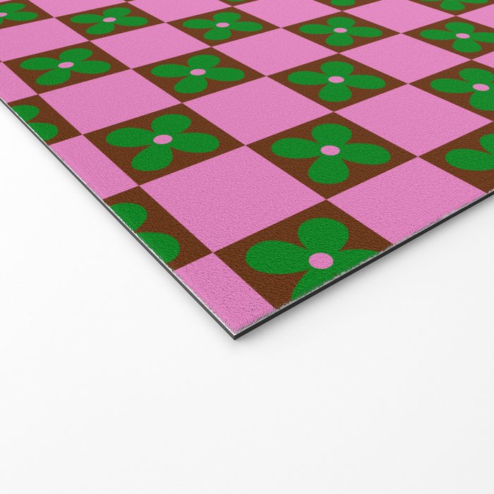 Billie - Floral Checker Welcome Mat Gallery Image 2