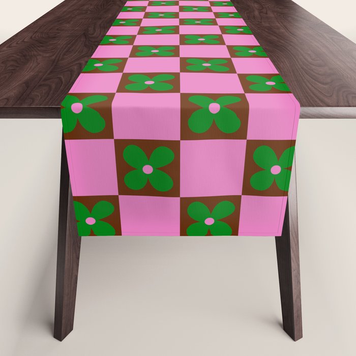 Billie - Floral Checker Table Runner Gallery Image 1