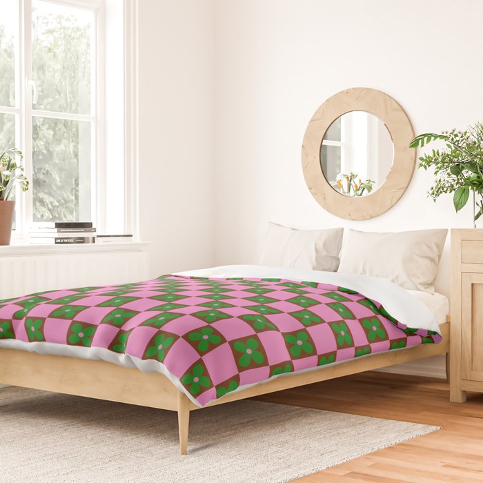 Billie - Floral Checker Duvet Cover Gallery Image 2