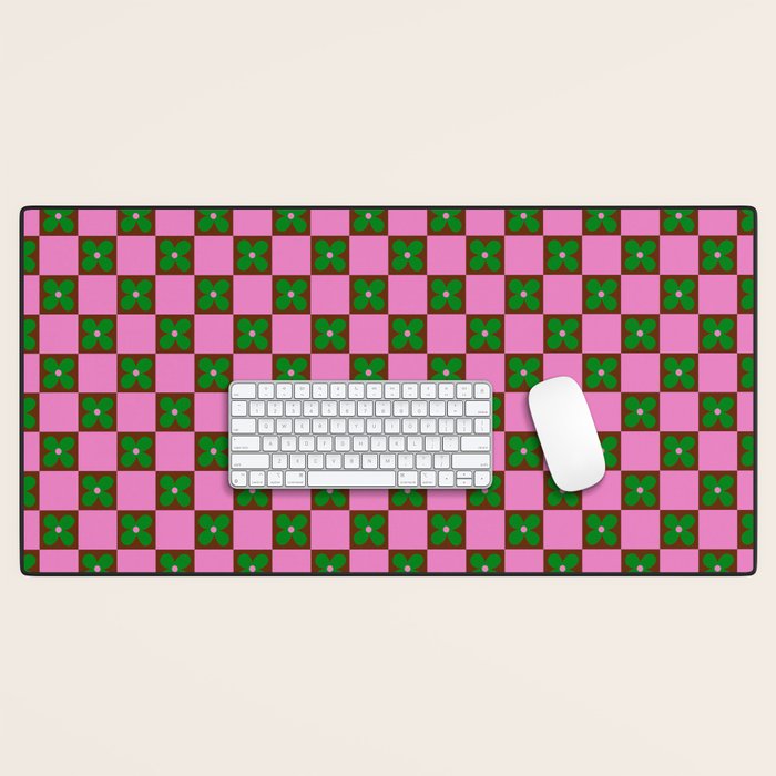 Billie - Floral Checker Desk Mat Gallery Image 1
