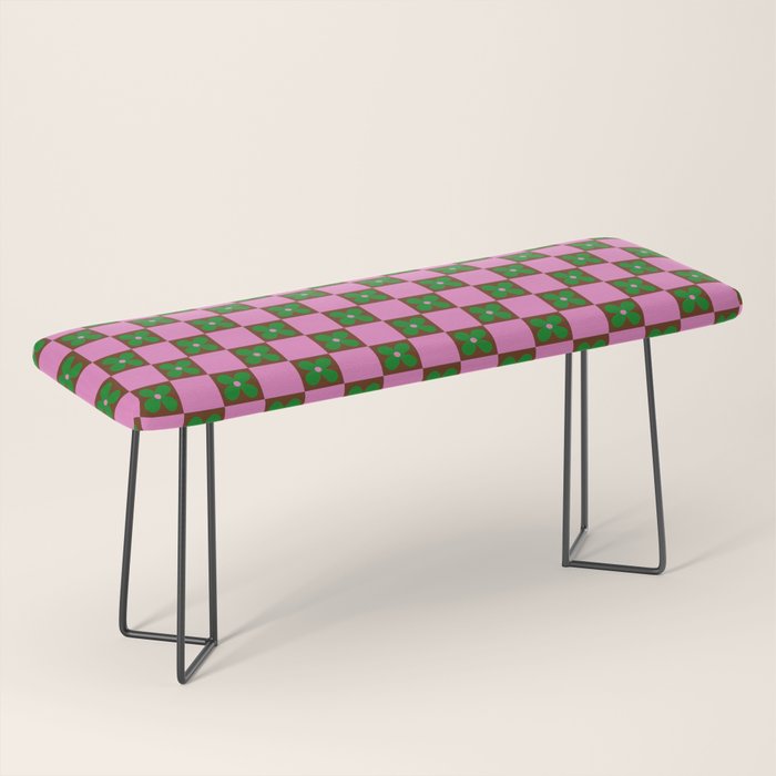 Billie - Floral Checker Bench Gallery Image 1
