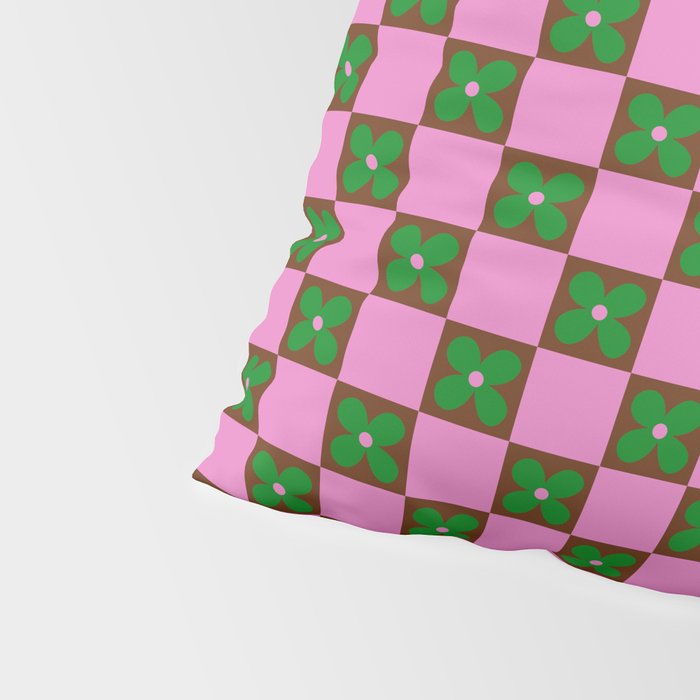 Billie - Floral Checker Pillow Sham Gallery Image 4