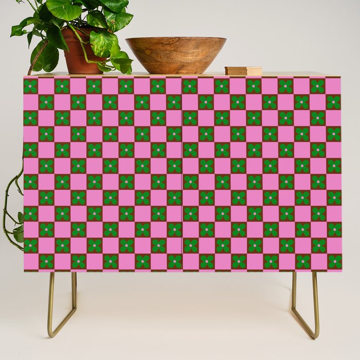 Billie - Floral Checker Credenza Gallery Image 1