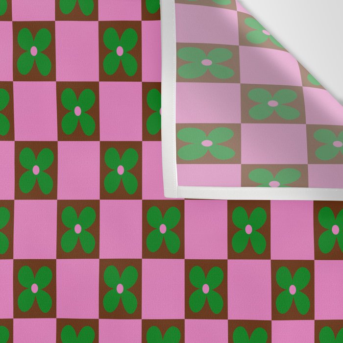 Billie - Floral Checker Wall Tapestry Gallery Image 3