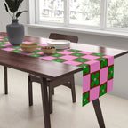 Billie - Floral Checker Table Runner Gallery Image 2
