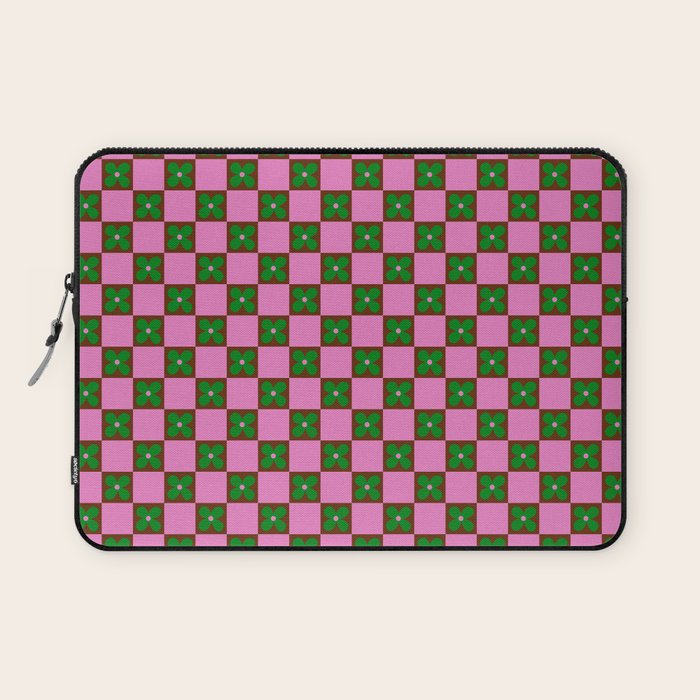 Billie - Floral Checker Laptop Sleeve Gallery Image 1