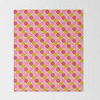 Checkered Geometric Shapes - Pink, Red, Yellow Throw Blanket Gallery Image 2