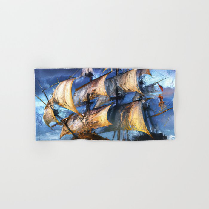 Ancient Spanish Galleon Bath Towel Gallery Image 1
