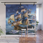 Ancient Spanish Galleon Wall Mural Gallery Image 1