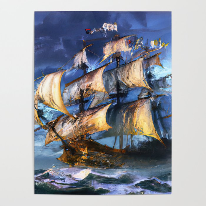 Ancient Spanish Galleon Poster Gallery Image 1