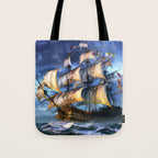 Ancient Spanish Galleon Tote Bag Gallery Image 1