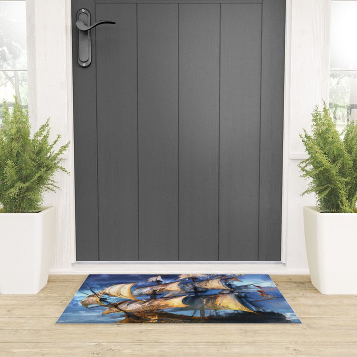 Ancient Spanish Galleon Welcome Mat Gallery Image 3