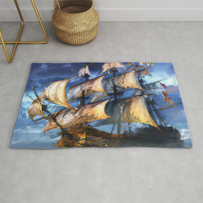 Ancient Spanish Galleon Rug Gallery Image 1