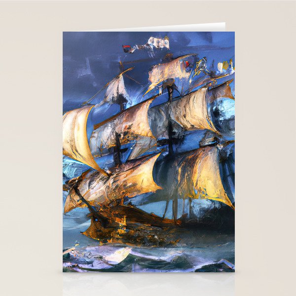 Ancient Spanish Galleon Stationery Card Gallery Image 1