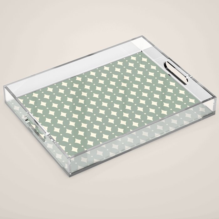 Vintage Stars XIII Sage Green Acrylic Tray Gallery Image 1