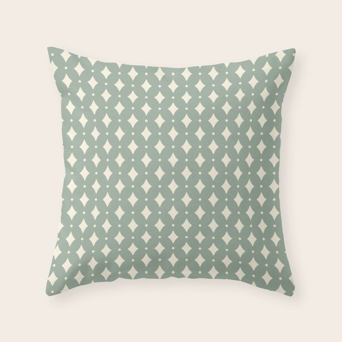 Vintage Stars XIII Sage Green Throw Pillow Gallery Image 1