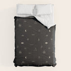 Southwestern Symbolic Pattern in Black & Cream Comforter Gallery Image 6