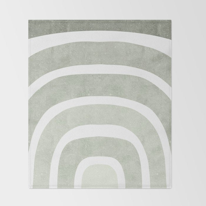Pastel green rainbow Throw Blanket Gallery Image 2