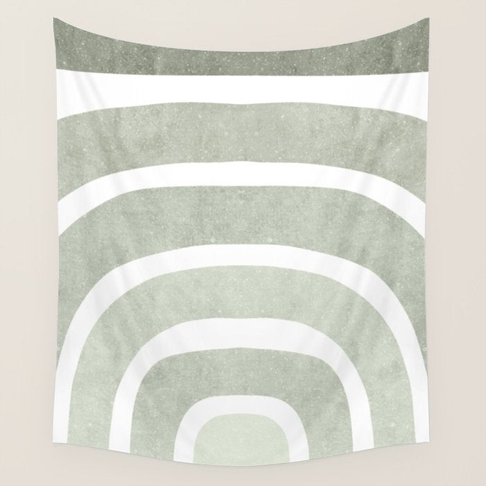 Pastel green rainbow Wall Tapestry Gallery Image 1