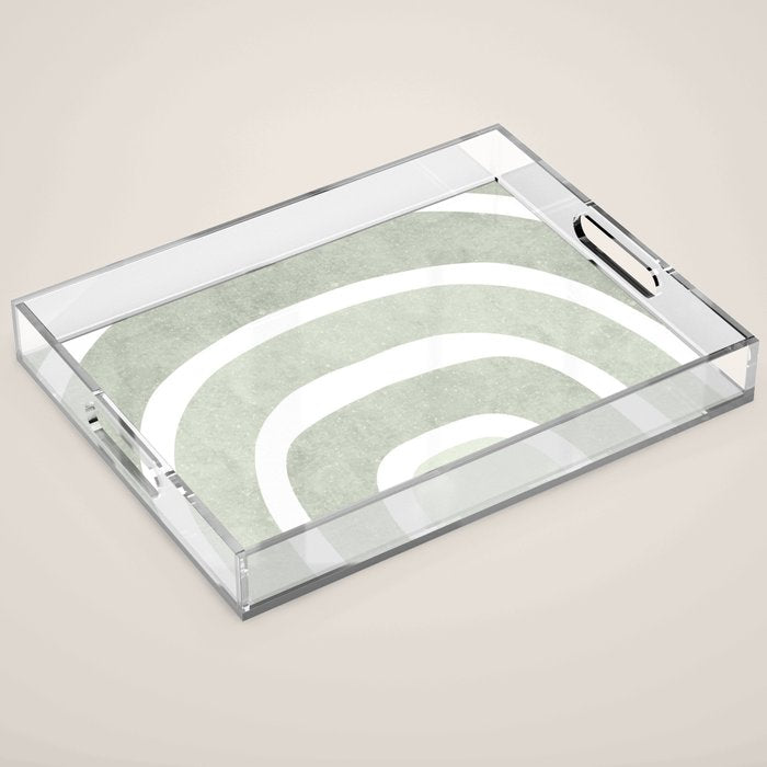 Pastel green rainbow Acrylic Tray Gallery Image 1